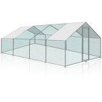 Randaco enclos poulailler acier galvanis� avec parc grillag� avec serrure espace couvert poulailler pour ...