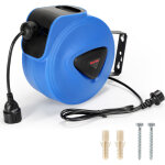 Randaco enrouleur automatique de c�ble 20m, montage mural 180 � enrouleur de c�ble rallonge ext�rieur ...