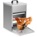 Randaco mangeoire � poules capacit� 5 kg, acier galvanis�, mangeoire � p�dale, mangeoire automatique ...