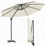 Randaco parasol d�port� 300 cm beige, rotation 360�, inclinable 0?60�, toile polyester 200 g / m� uv50 ...