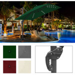 Randaco parasol d�port� inclinable 3x3m, parasol de jardin ext�rieur pliable, base crois�e rotatif� 360� ...