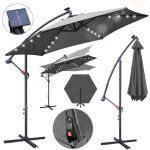 Randaco parasol solaire led 3 m, �clairage int�gr�, protection uv 50 + , toile polyester imperm�able, ...