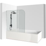 Randaco pare baignoire bath screen pivotant paroi de douche sanitaire pour paroi de baignoire 6mm nano ...