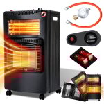 Randaco po�le � gaz 4200 watt avec 3 niveaux de chauffage, r�gulateur de pression & tuyau - mobile, efficace ...