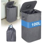 Randaco poubelle recyclage 100l poubelle cuisine avec couvercle, poubelle avec 2 sacs de transport gris ...