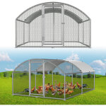 Randaco poulailler 3�4�2 m avec toit arqu� ? enclos pour petits animaux, voli�re ext�rieure, cage � poules ...