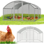 Randaco poulailler 3�4�2 m avec toit arqu� ? voli�re ext�rieure, enclos pour petits animaux, cage � poules ...
