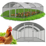 Randaco poulailler 3�8�2 m avec toit arqu� ? enclos pour petits animaux, voli�re ext�rieure, cage � poules ...