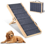 Randaco rampe pour chien pliable en bois, rampe pour animaux domestiques 4 niveaux r�glable de 19, 5 ...