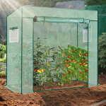 Randaco serre de jardin pour tomates 200x80x170cm avec porte zipp�e et fen�tres moustiquaire b�che pe ...