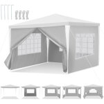 Randaco tente de camping ext�rieure 3x3 m blanc avec b�che pe anti - uv, parois et toit, montage simple ...