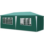 Randaco tente chapiteau ext�rieur 3x6 m vert avec b�che pe anti - uv, fen�tres et porte zipp�e