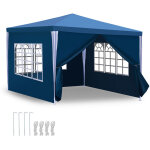 Randaco tonnelle 3x3 m avec 4 b�che lat�rales amovibles et 3 fen�tres d�coratives, gazebo de jardin rapide ...