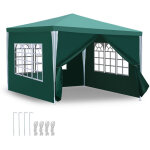 Randaco tonnelle 3x3 m avec 4 b�che lat�rales amovibles et 3 fen�tres d�coratives, gazebo de jardin rapide ...
