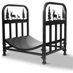 Freosen - range buches interieur bois de chemine en mtal 42 x 32 x 43 cm avec base stable poignes ...