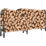 Range b�che int�rieur ext�rieur, pour bois de chauffage, 244x34x110cm, charge 350 kg, cadre en fer