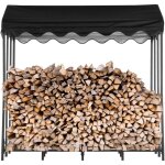 Range bches intrieur / extrieur en mtal 185x70x185cm, capacit 2, 4 stres, rangement bois de chauffage ...