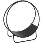 Range bches panier rond en mtal noir 26x50x55 cm
