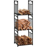 Range b�ches porte - b�ches range rack � b�ches pour bois de chemin�e modulable 4 crochets dim. 46 x ...