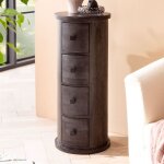 M&s - range - cd 4 tiroirs 34x34x85 cm en manguier noir vernis