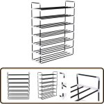 Range - chaussures avec 7 �tag�res m�tal et plastique noir - �tag�re � chaussures - meuble rangement ...