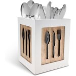 Range - couverts, 4 compartiments, porte - couverts en bois, organisateur de couverts, our cuillres, ...