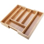Range - couverts organiseur de tiroir de cuisine en bois hxlxp : 5 x 39 x 36 cm extensible en bambou
