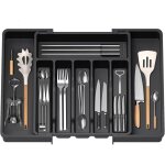 Range couverts, plateau d'ustensiles extensible pour tiroir, organisateur de tiroir r�glable pour la ...
