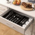 Range couvert, plateau d'ustensiles extensible pour tiroir, organisateur de tiroir rglable pour la cuisine, ...