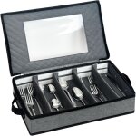 Range couverts pour tiroir avec couvercle, bo�te de rangement couverts de cuisine compartiments r�glables, ...