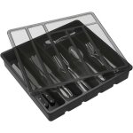 Range couverts pour tiroir avec couvercle, bote de rangement couverts de cuisine, organisateur de couverts ...