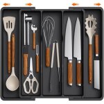 Range couverts pour tiroir, grand plateau de couverts extensible pour la cuisine, support r�glable pour ...
