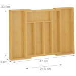 Range couverts pour tiroirs organiseur reglable en bambou