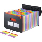 Range document bureau, 25 compartments organiseurs trieur document range papier, chemise extensible portable ...
