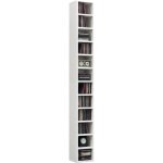Rangements pour cd et dvd avec 12 compartiments, capacit� max. 204 cd, 21 x 20 x 175 cm, blanc