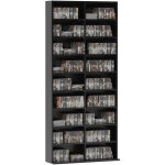 Rangements pour cd et dvd - homcom - 18 compartiments - 640 cd / 360 dvd / 430 blu - ray - panneau de ...