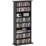 Rangements pour cd et dvd - homcom - 8 compartiments et 6 �tag�res r�glables - capacit� max. 360 cd / ...