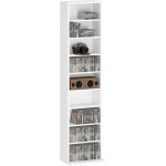 Rangements pour cd et dvd - homcom - 9 compartiments - 260 cd / 120 dvd - panneau de particules - 33 ...