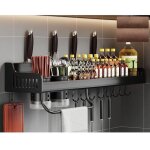 Rangement epices cuisine etagere a epices porte �tag�re murale rangement etagere cuisine murale, noir, ...