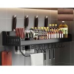 Rangement epices cuisine etagere a epices porte tagre murale rangement etagere cuisine murale, noir, ...