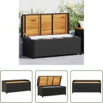 Rangement ext�rieur - banc de rangement de jardin 120 cm r�sine tress�e noir
