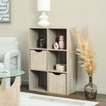�tag�re - home deco factory - pietra - rangement modulable - 6 cases - blanc et beige