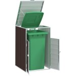 Rangement � roulettes pour poubelles pour bac unique acier vidaxl