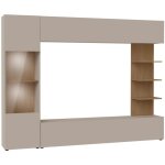 Mobilier1 ? ensemble de salon comfivo 210 ? cachemire et ch�ne ? largeur 250 cm ? hauteur 187 cm ? verre ...