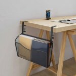 Rangement sous le bureau, organiseur suspendu, tiroir grillag amovible sous la table, range - revues, ...