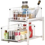 Rangements sous evier 2 niveaux organisateur coulissant avec 2 tiroirs porte - �pices pour comptoir de ...
