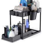 Rangement sous evier 2 niveaux, organisateur cuisine, �tag�re sous �vier rack pour cuisine salle de bain, ...