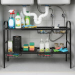 Rangement sous evier 2 niveaux organisateur, �tag�re rangement cuisine, �tag�re � �pice, multi - usage ...