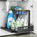 Coavas - rangement sous Évier cuisine, métal organisateur sous evier tiroir coulissant à extraction 2 ... Coavas - rangement sous Évier cuisine, métal organisateur sous evier tiroir coulissant à extraction 2 ...