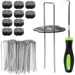 Rapanda - 100 pi�ces piquets de fixation de jardin, piquets de jardin avec 100 rondelles piquets de fixation ...